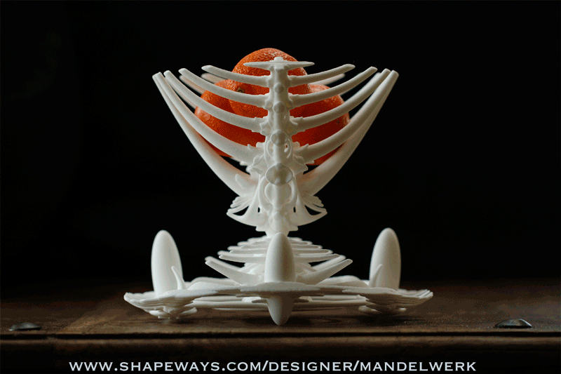 Fractal Thorax Fruit Bowl - 3D Print by MANDELWERK