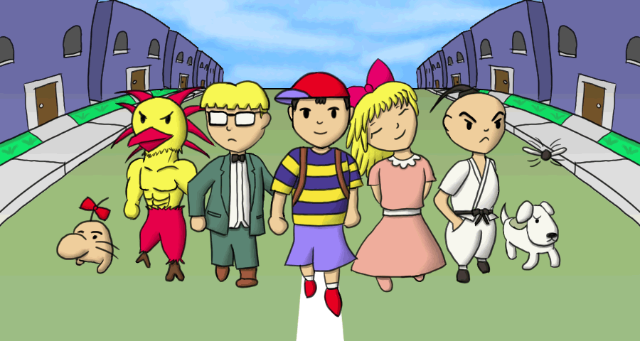 Earthbound : Cro-Mother High School (Heroes Only) by FuzzBunz
