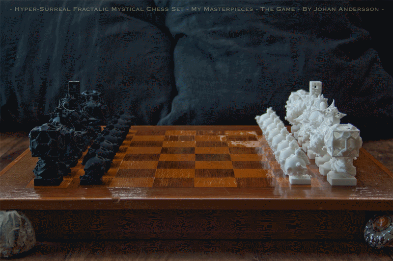 Fractal Chess Set - 3D printed - The Surreal Game by MANDELWERK
