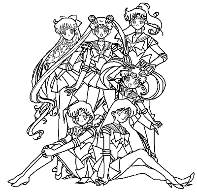 sailor moon all sailor scouts coloring pages - photo #4